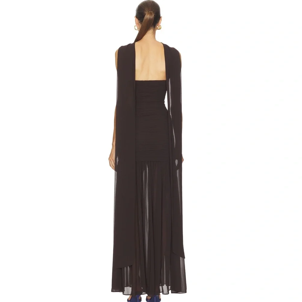 L'Academie Tia Gown in Brown Olive - Picture 5 of 10